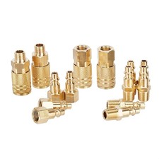 Quick Connect Brass Air Coupler and Plug Kit - 1/4-Inch NPT Fittings, 14 count