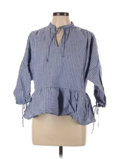 J.W. Anderson for UNIQLO Women Blue 3/4 Sleeve Blouse L