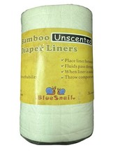 Blue Snail Bamboo Diaper Liners Unscented 12 x 7 100 Sheets Cloth Diapering