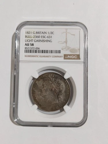 1821 Great Britain  Half 1/2 Crown - George IV  NGC AU58