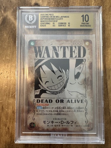 Monkey.D.Luffy (Wanted Poster) graded BGS 10 for sale on eBay