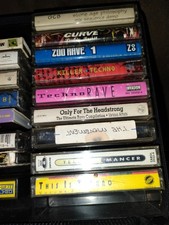 HUGE LOT Cassette Tapes. 52 in storage Case Logic 80s 90s Country Rock Tech Mix