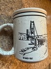 San Francisco Coffee Mug 1987 SNCO Speckled Streetcar Golden Gate Bridge Vintage — photo 4