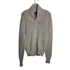 Vintage Eaton Wool Blend Shawl Collar Sweater Oatmeal Heather Chunky Knit PG XL