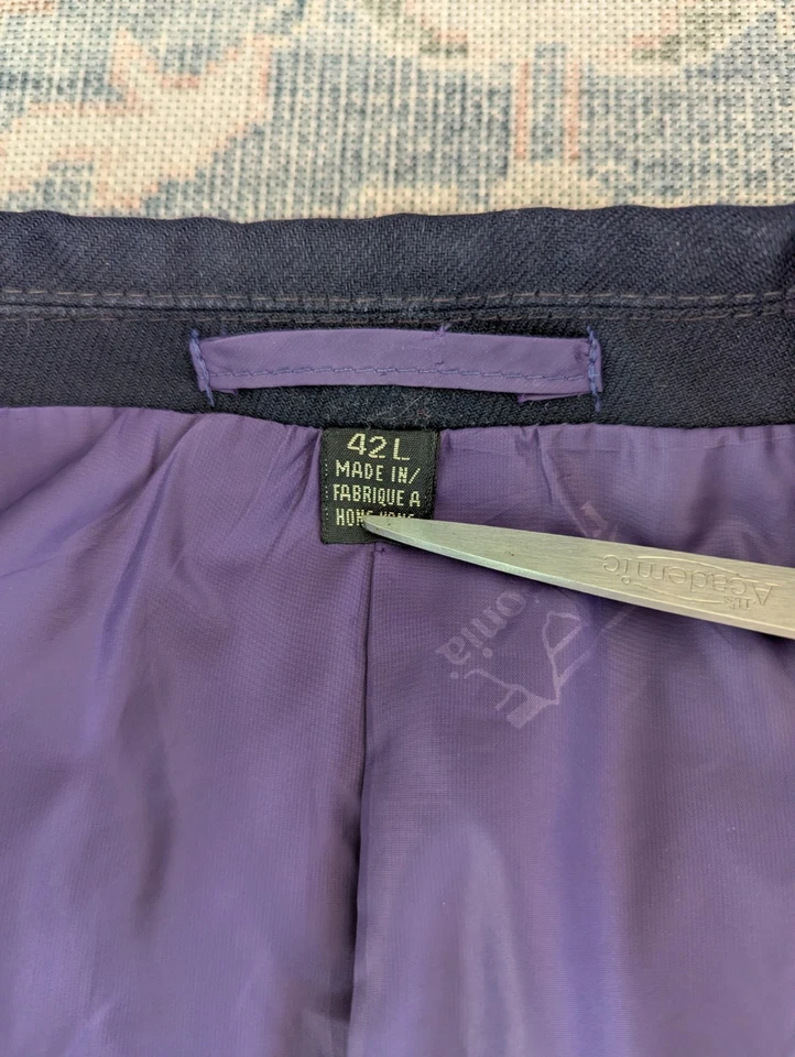 Patagonia 42L Chaqueta Blazer Azul Marino Doble Botón Dorado Embellecido Botones Foto 3 de 4