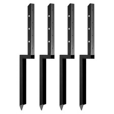 Uimoso Fence Post Anchor Repair Kit 4 Pack 2" x 2" Support Stakes Steel