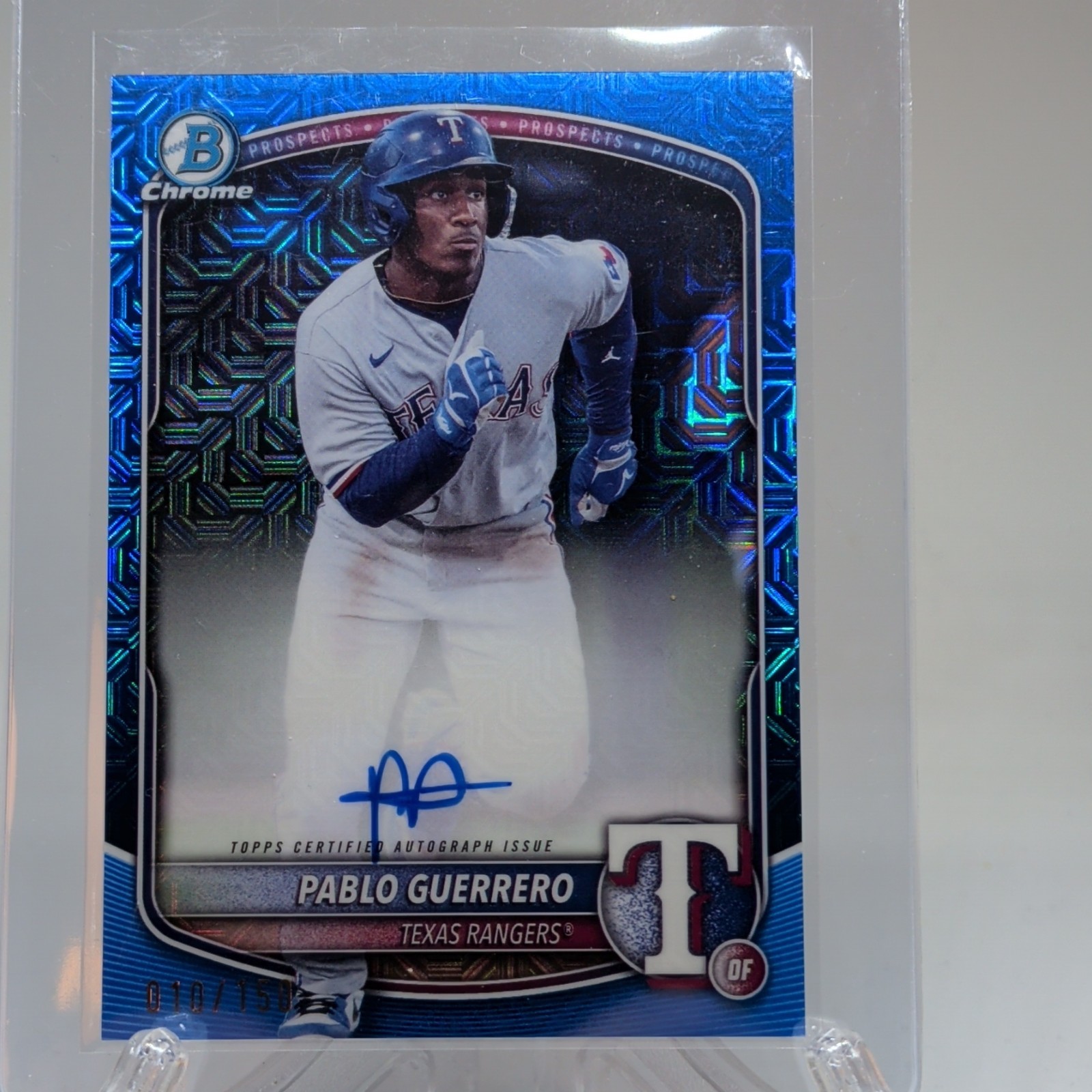 2025 Bowman Chrome Pablo Guerrero Auto Blue Mojo Refractor #BMA-PG /150
