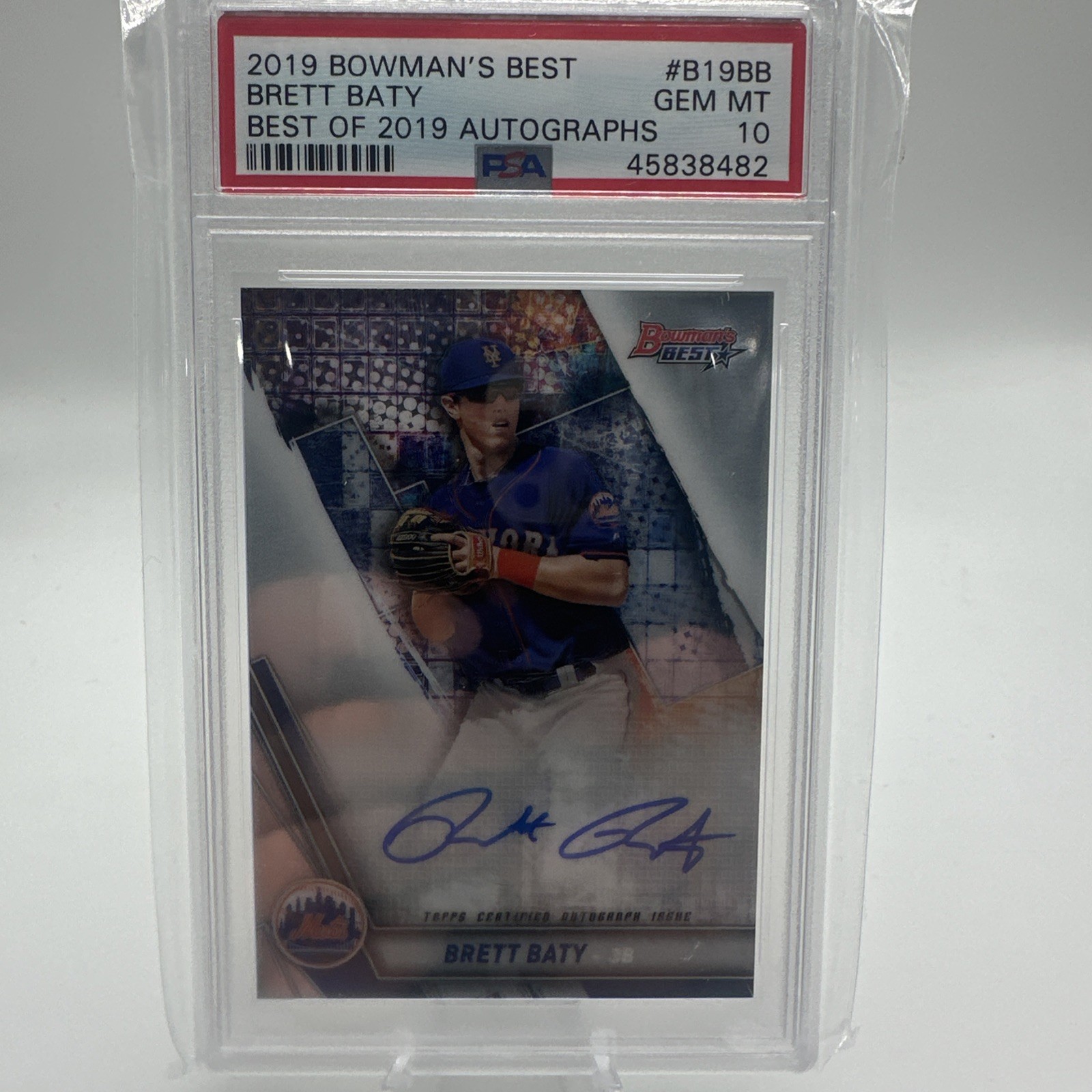 2019 Bowman's Best Best of '19 Autographs #B19BB Brett Baty Auto PSA 10 Mets