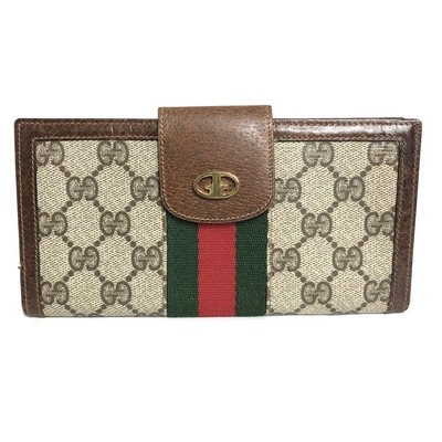 GUCCI Old Gucci Long Wallet Shelly GG Supreme Leather Authentic | eBay