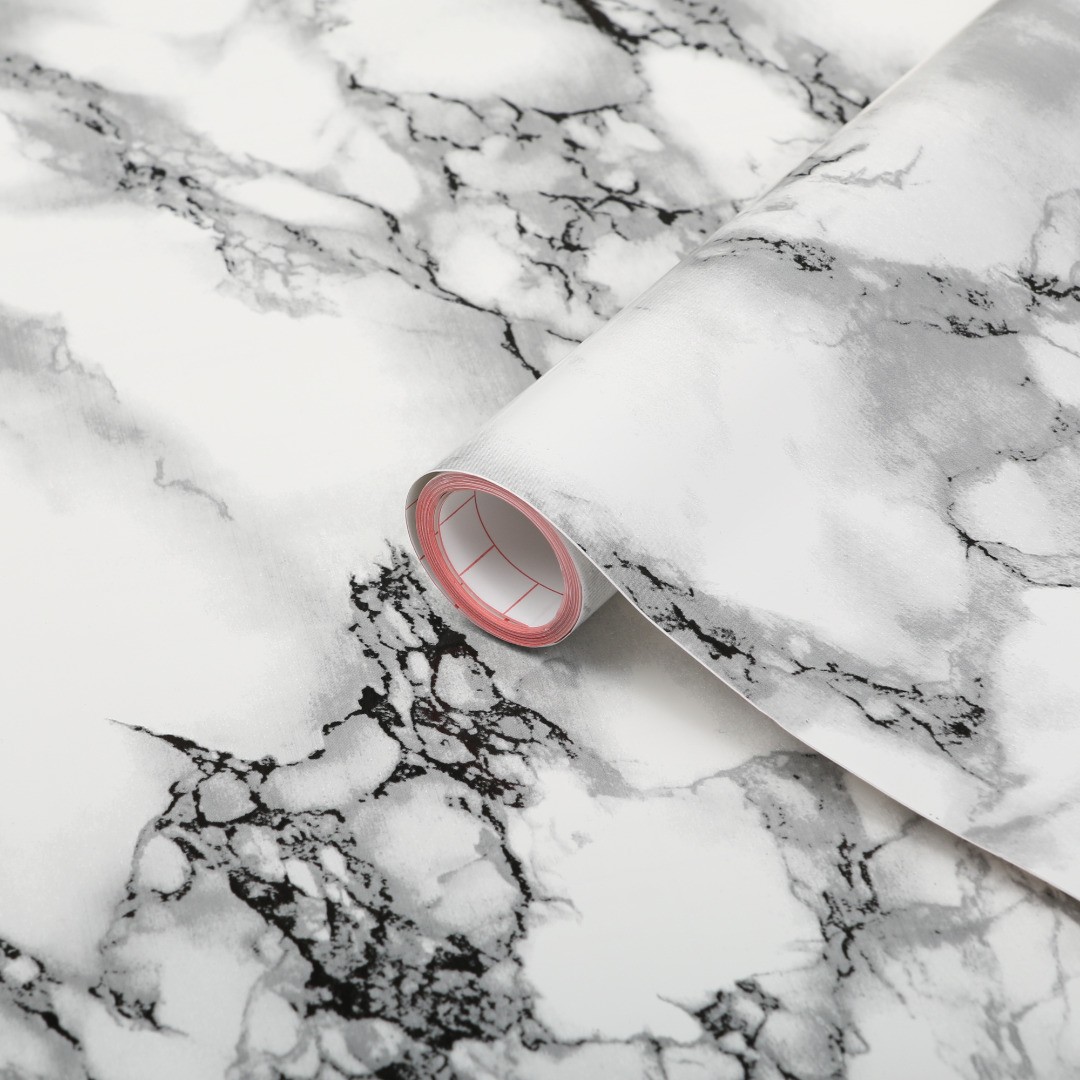 d-c-fix White Black Marble Sticky Back Plastic Self Adhesive Wrap 5m x 67.5cm