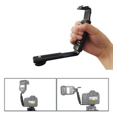 Professional L-Shaped Flash Bracket Fit for DSLR Cameras with 1/4" Thread