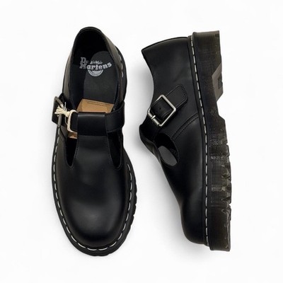 Dr. Martens Polley BEX WS Black Leather Mary Jane Shoes Women's