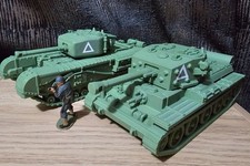2 x Cromwell IV and Churchill IV 3D printed WW2  British tanks