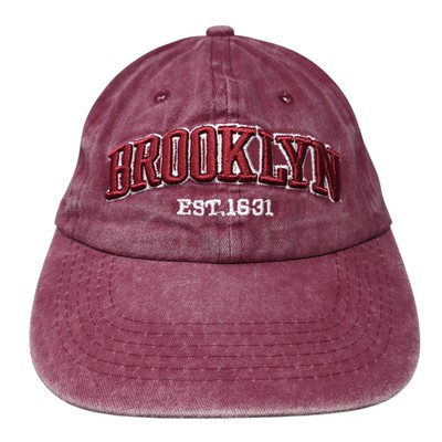 Brooklyn 1631 Slideback Hat Red One Size Embroidered New York City 