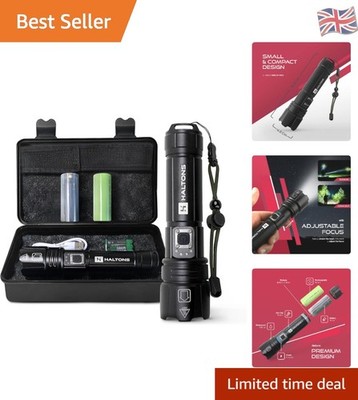 Ultrahelle LED-Taschenlampe - 10.000 Lumen mit einstellbarer Helligkeit & SOS-Funktionen