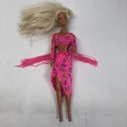 Vintage 1994 Tropical Splash Barbie Doll Pink Crop Top Sarong Skirt Marked 1966