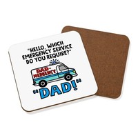 Gift Base Notfall-Service Untersetzer Bier Drinks Mat Lustig Vatertag 9X9Cm