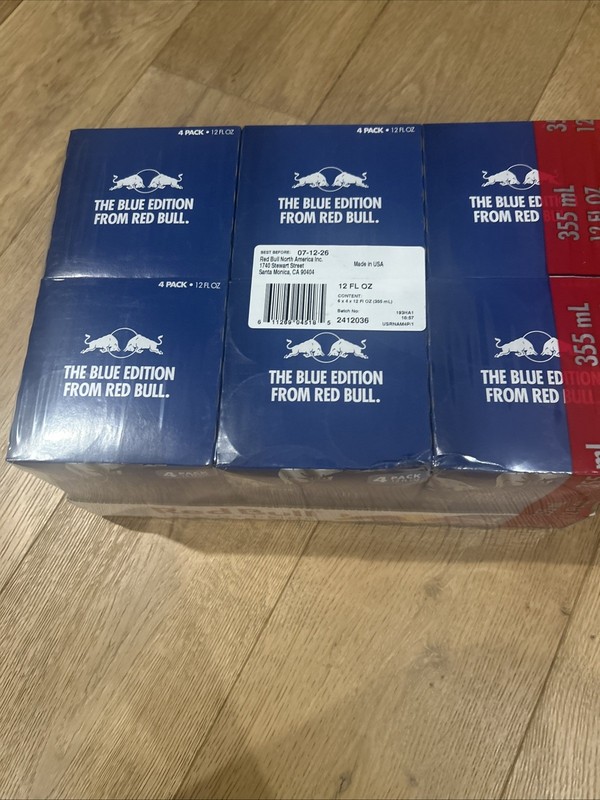 Red Bull Blue Edition Energy Drink, Blueberry, 12 fl oz, 6 x 4 - 24 Cans