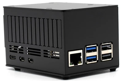 KKSB HAT Case Raspberry Pi 5, Aluminiumgehäuse, GPIO-Zugang, Wandmontage,