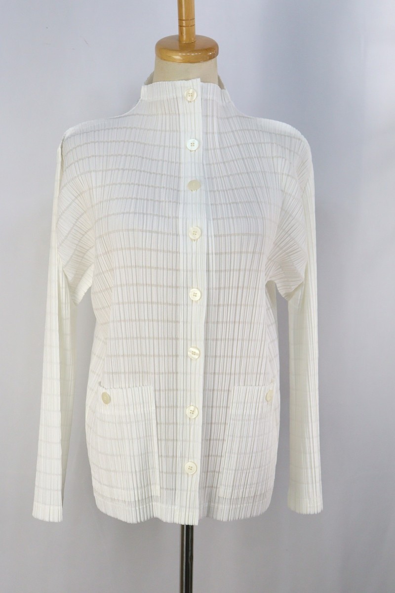 PLEATS PLEASE White Jacket ISSEY MIYAKE 194 9575 | eBay