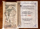 TRIDENT  .999 FINE SILVER 10 TROY OZ NEPTUNE COLLECTOR BAR W/ CERTIFICATE (COA)