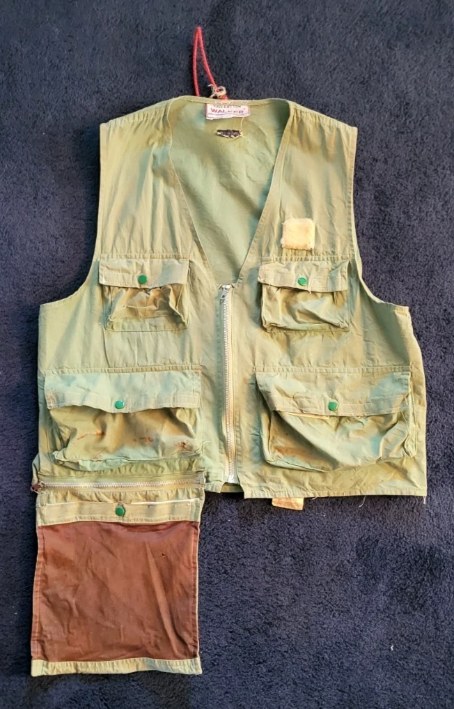WALKER THE ULTIMATE FISHING VEST 100% COTTON Green Size L