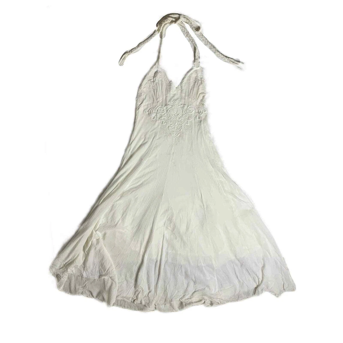White flowy halter clearance dress
