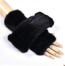 Men's 100 Real Mink Fur Gloves Mittens Winter Wrist Warm High Elastic