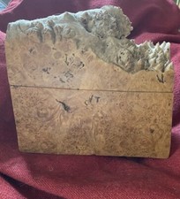 BURL WOOD PUZZLE BOX KEEPSAKE WHATNOT STASH CACHE WOODEN ARTWORK ART