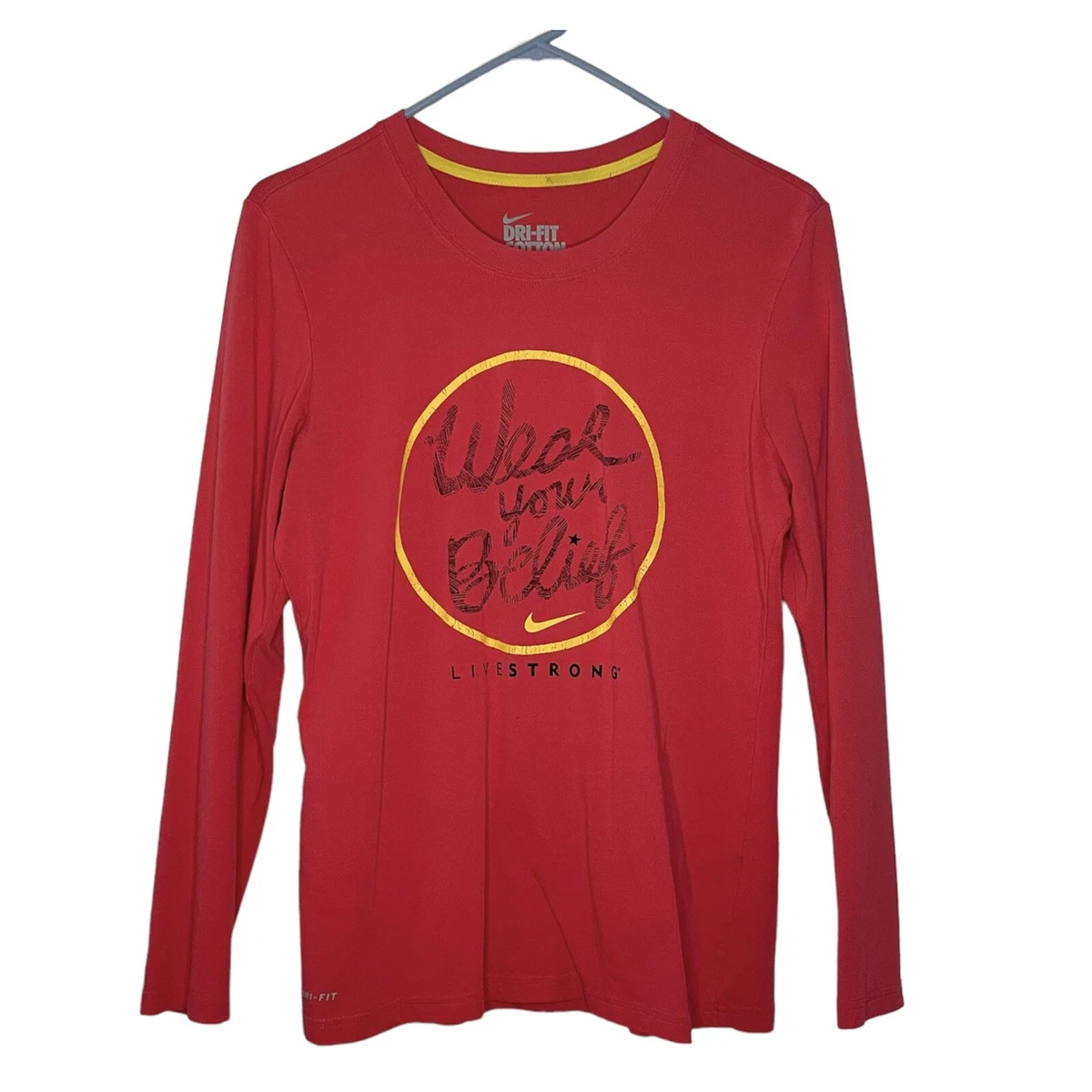 Nike Women s Dri fit Long Sleeve Cotton Tee LIVESTRONG Wear Your