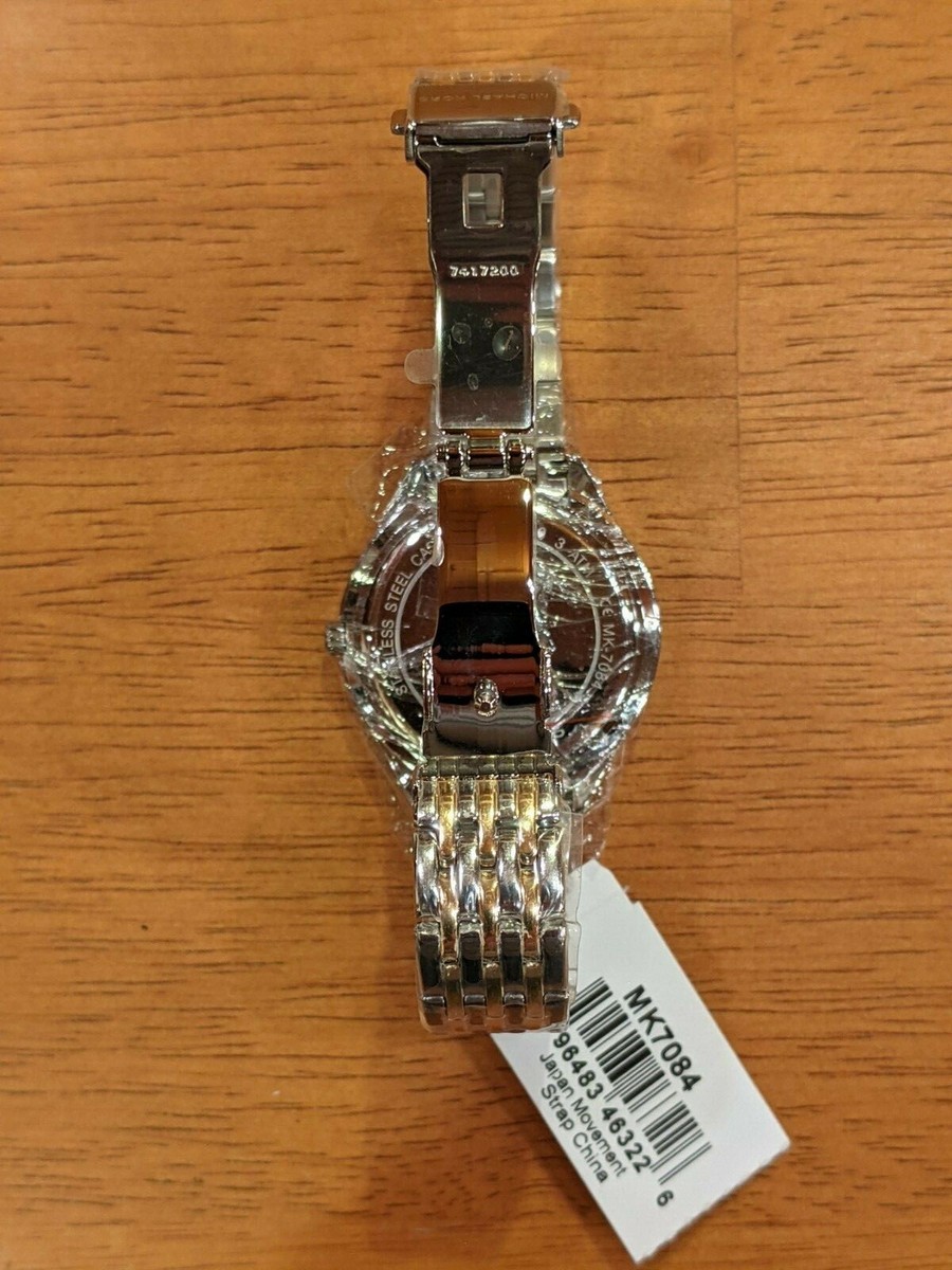 NEW Michael Kors MK7084 Mindy Two Tone Stainless Steel MOP Women