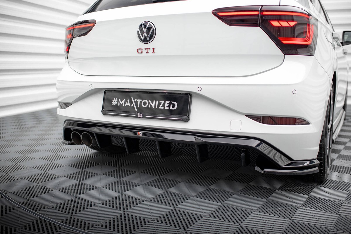 Diffusor Heck Ansatz für Volkswagen Polo GTI Mk6 Facelift schwarz  