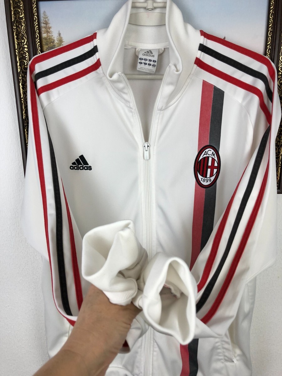 vintage AC MILAN away track jacket XL 白 Vintage Adidas AC Milan Football Jacket Soccer Track Top