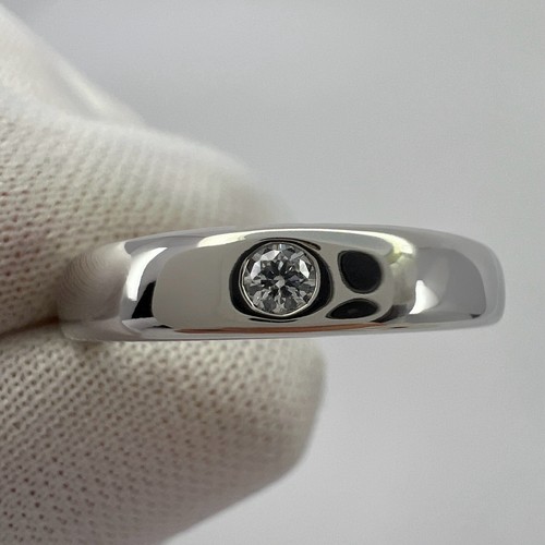Vintage Van Cleef & Arpels NY Natural Diamond Platinum Solitaire Band Ring 49 - Picture 5 of 11