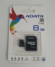 ADATA MicroSDHC Card and Adapter 8GB Factory Sealed 