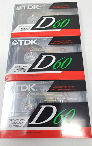 Cintas de casete dinámicas TDK D-60 - Paquete de 3 IEC/Tipo 1 posición normal alta salida - Imagen 2 de 8