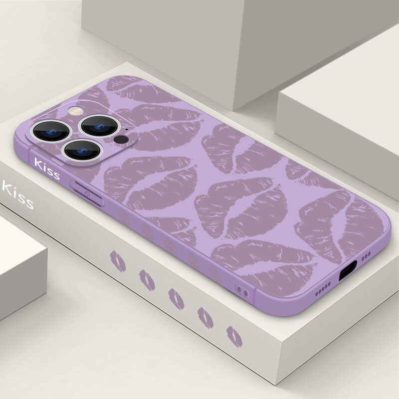 Slim Silicone Lip Print Phone Case for iPhone 15 Pro Max 14 13 12 11 XR XS 8