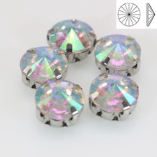 50 Clear AB Crystal Round Rivoli Sewing Rhinestones Gems Rose Montees Beads 8mm