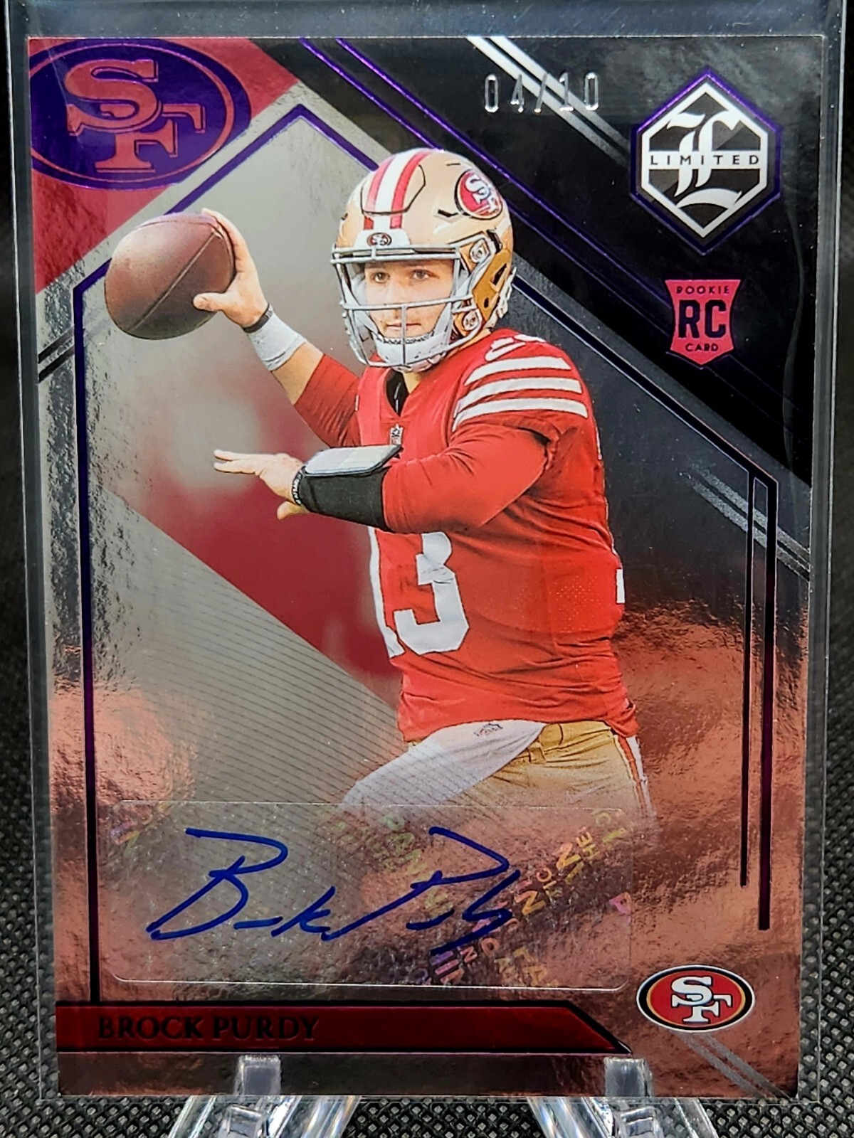 2022 Limited Brock Purdy Amethyst Rookie Auto #/10 RC Pro Bowl QB 49ers!!