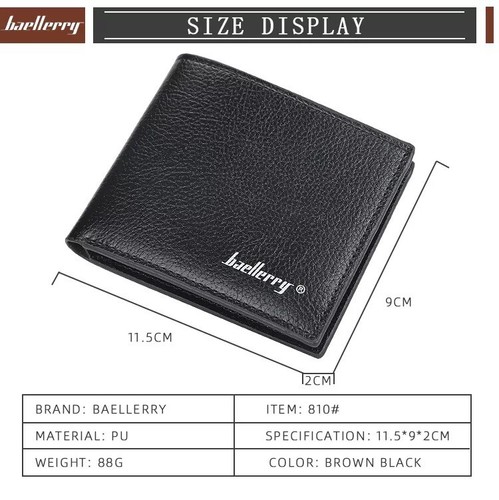 Baellerry Leisure Style Mens Wallet With Card Pockets Beautiful Gift Boxed Black - Picture 2 of 12