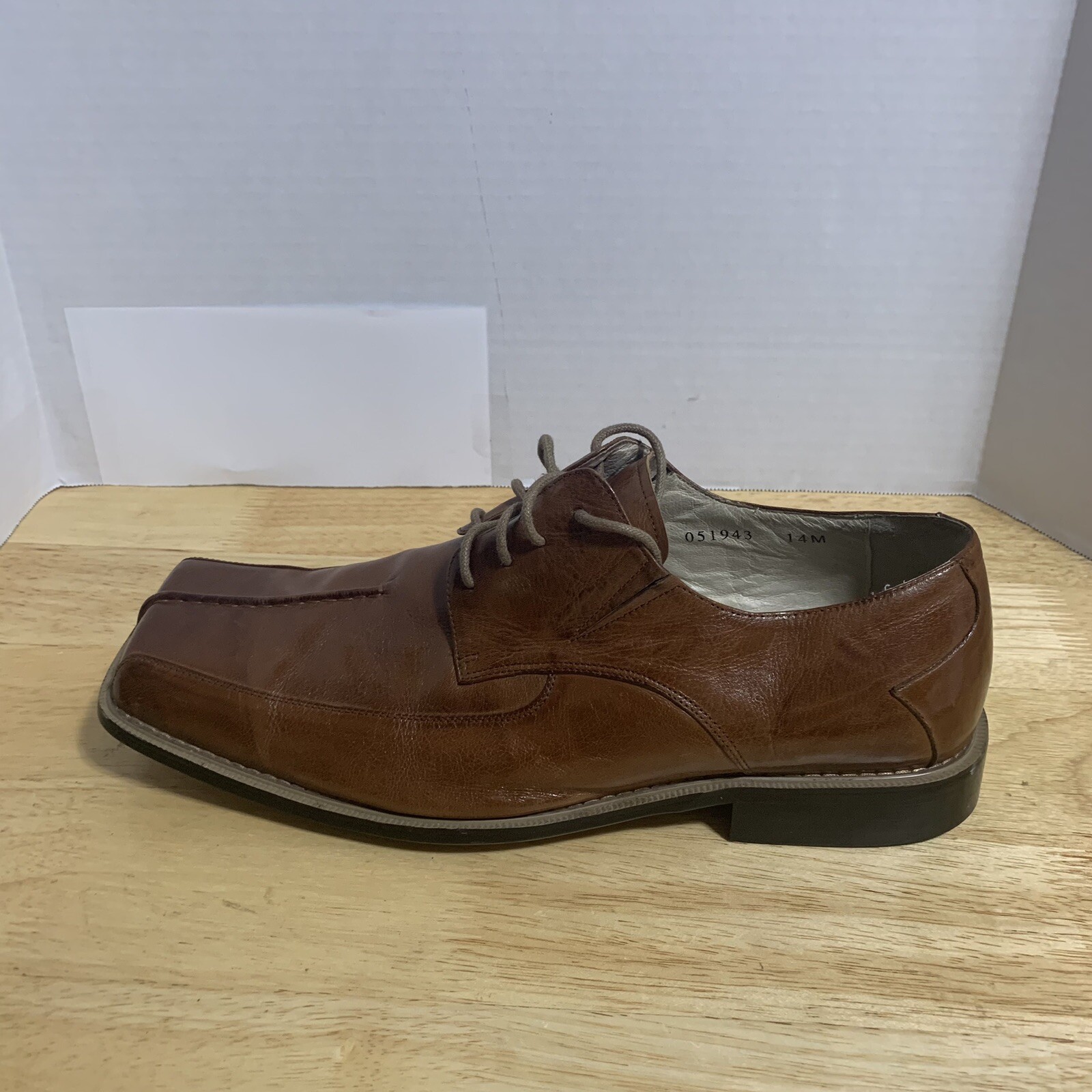SAOLA Scarpe Oxford Giorgio V uomo eleganti pelle marrone stringate punta quadrata taglia 14M
