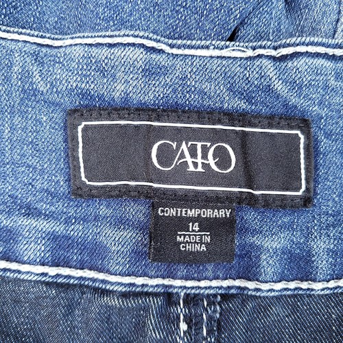 Cato Contemporay Women's Denim Skirt Midi A-Line Blue Size 14 - Picture 6 of 10