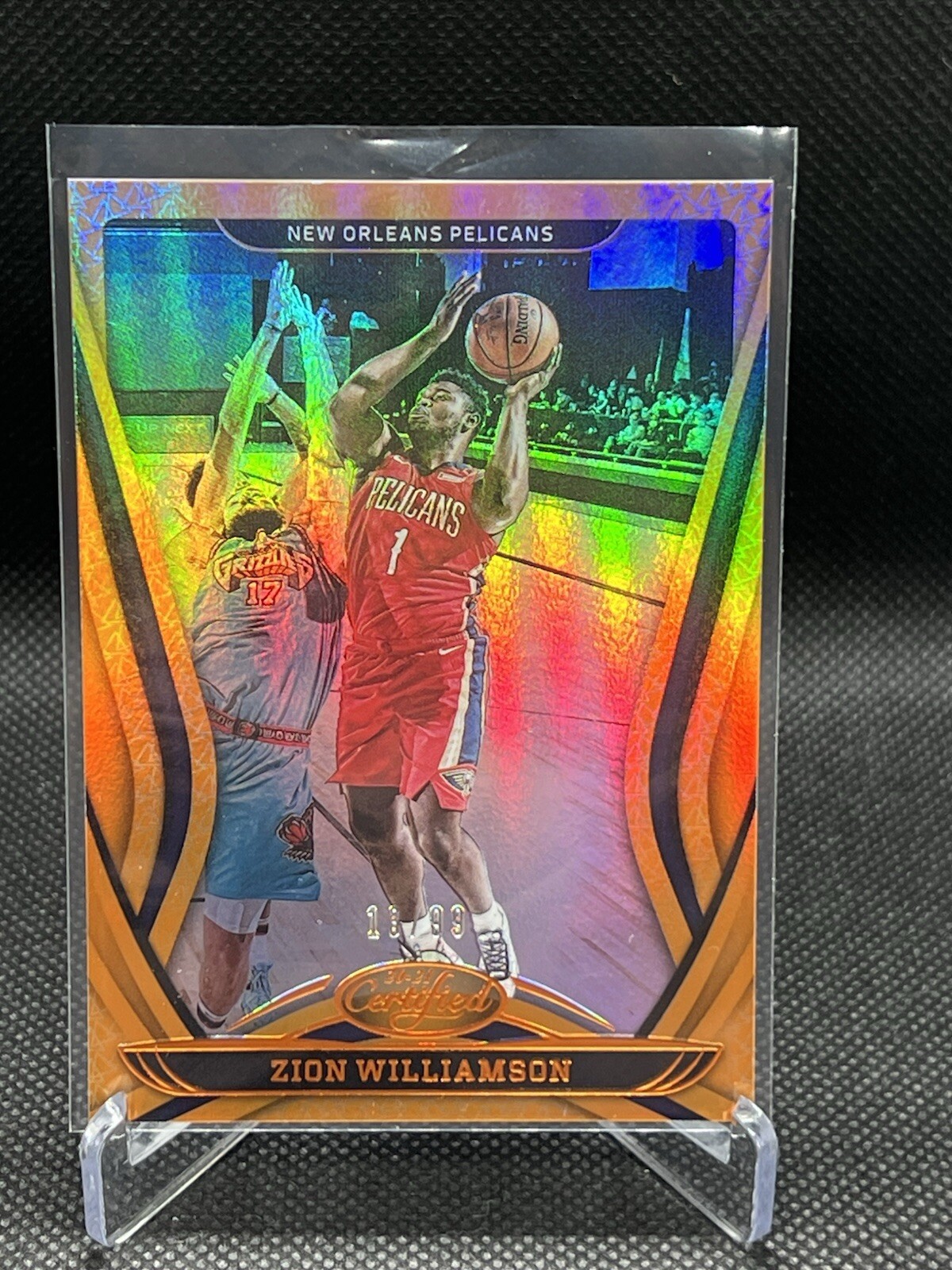 2020-21 Panini Certified - #80 Zion Williamson Orange Foil /99 Rookie (RC)