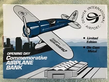 Denver International Airport Opening Day Commemorative Airplane Bank