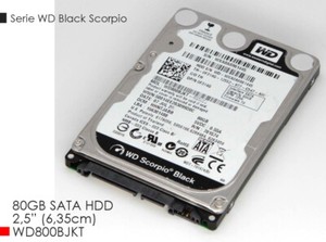 WESTERN DIGITAL 80GB SATA FESTPLATTE WD800BJKT 7200 pm 0F314G LEISE SCHNELL F160