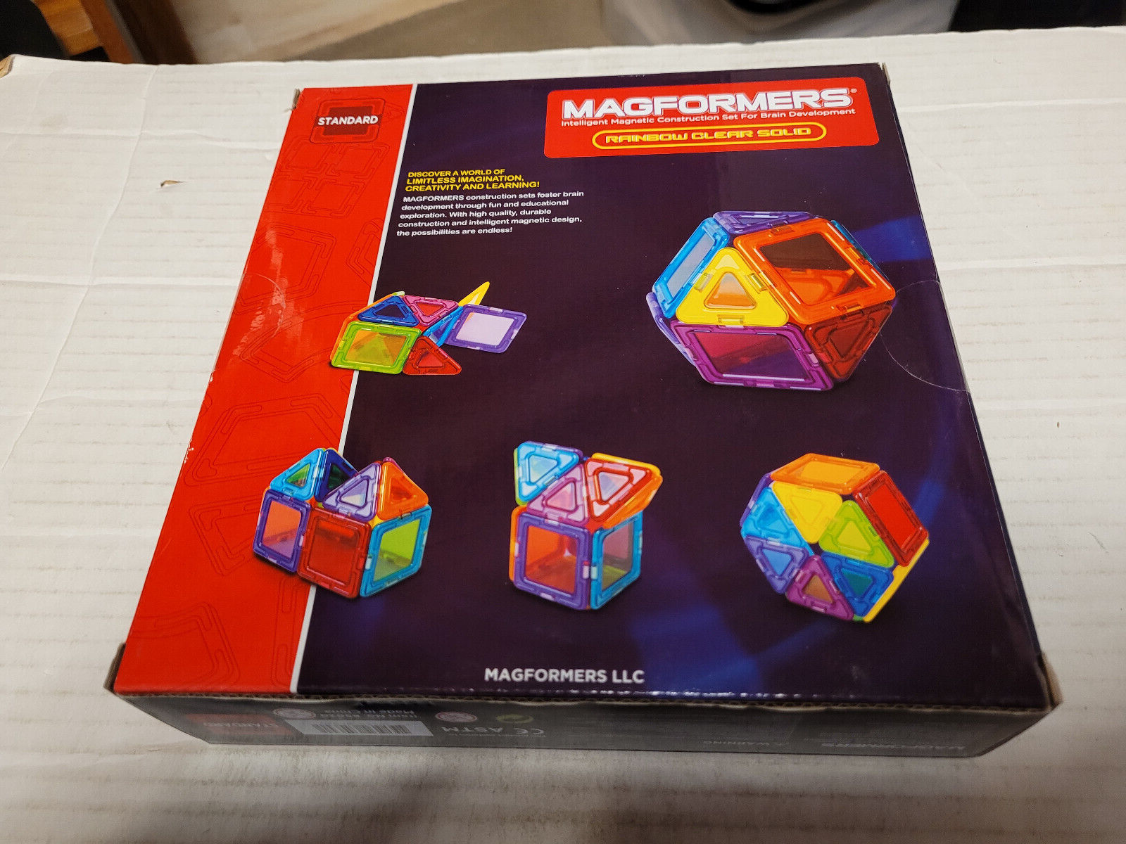 MAGFORMERS+Rainbow+Clear+Solid+Set+14pcs+Basic+Magnetic+Building+Blocks for  sale online