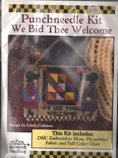 We Bid Thee Welcome Punchneedle Embroidery Kit  Design by Linda Coleman