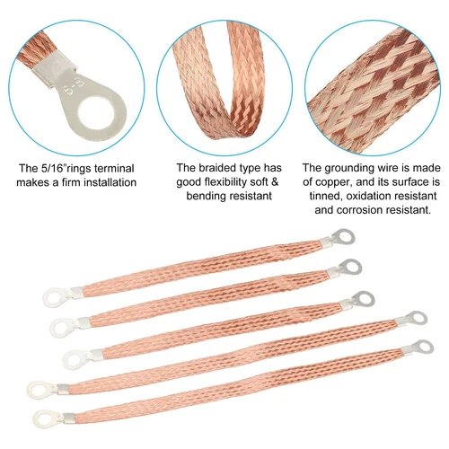 Automotive Car Truck Firewall Body Frame Copper Engine Ground Strap Cable Kit - Picture 16 of 31