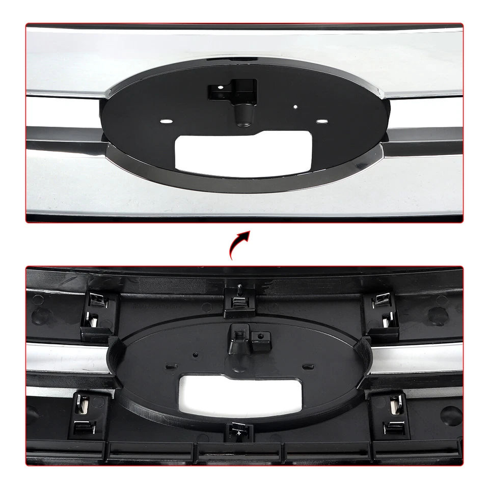 Chrome Front Bumper Grille Assembly For 2017-2019 Ford F-250 F-350 Super Duty Foto 4 de 4