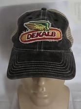 Vintage Dekalb Seed Distressed Denim Flying Corn Hat Ballcap Corn Adjustable